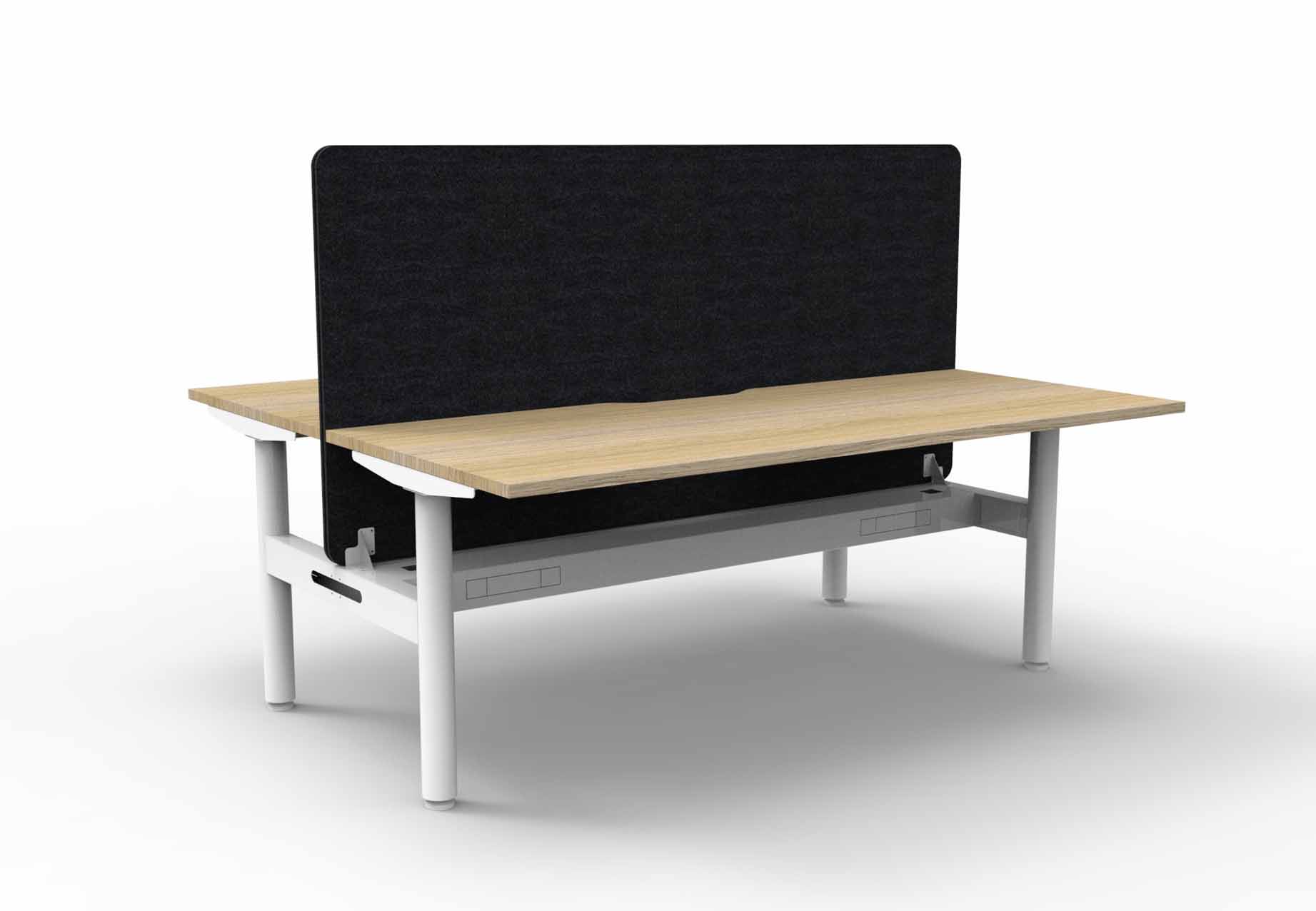 Halo Static Double Sided Workstation - Cable Tray and Eco Screen